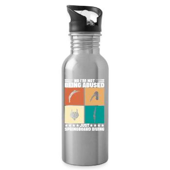 Diving diving board - Water bottle with straw - silver - Right