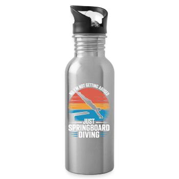 Diving diving board - Water bottle with straw - silver - Right