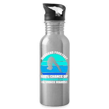 Diving diving board - Water bottle with straw - silver - Right