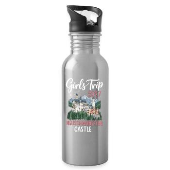 Girls Trip 2027 Neuschwanstein Castle - Water bottle with straw - silver - Right