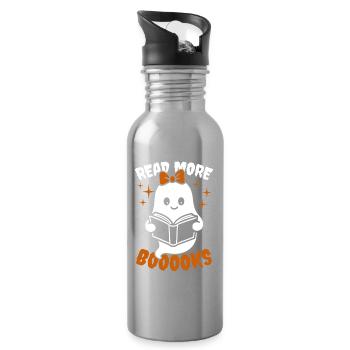 Ghost Girl Read more books - Halloween Costume - Water bottle with straw - silver - Right