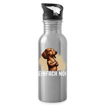 Simply Nope Dachshund Dog Dog Breed - Water bottle with straw - silver - Right