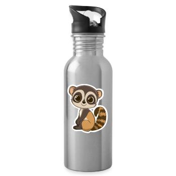 lemur - Water bottle with straw - silver - Right