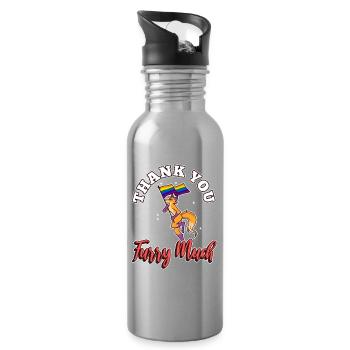 Thank you furry much - Trinkflasche mit integriertem Trinkhalm - Lightsilver - Rechts