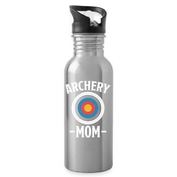 Bogenschießen Spruch Mutter Bogenschießen Geschenk - Trinkflasche mit integriertem Trinkhalm - Lightsilver - Rechts