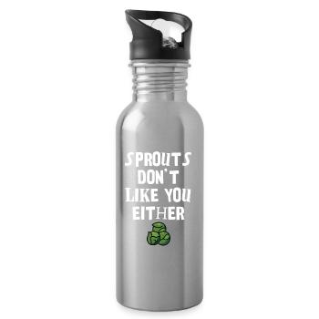 Humorvolles Sprossen Zitat T-Shirt Design - Trinkflasche mit integriertem Trinkhalm - Lightsilver - Rechts