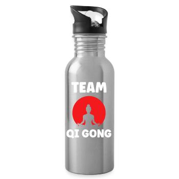 Qi Gong Design Zen Balance - Trinkflasche mit integriertem Trinkhalm - Lightsilver - Rechts
