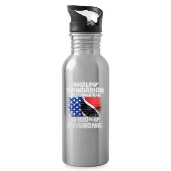 Trinité-et-Tobago - Gourde avec paille intégrée - argent clair - Droite