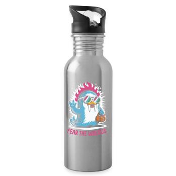 Walross Punk Rocker Halloween  - Trinkflasche mit integriertem Trinkhalm - Lightsilver - Rechts