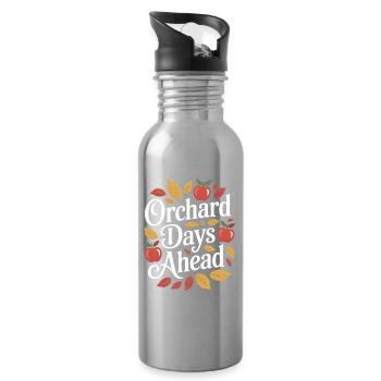 Orchard Days Ahead Fall Autumn Apple Picking - Trinkflasche mit integriertem Trinkhalm - Lightsilver - Rechts
