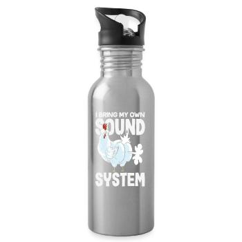 Öffentlicher Pfurz Lustig Unangemessen - Trinkflasche mit integriertem Trinkhalm - Lightsilver - Rechts