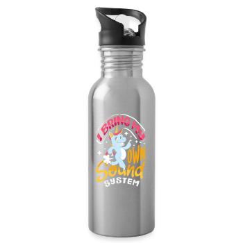 Public Fart Funny Inappropriate - Water bottle with straw - silver - Right