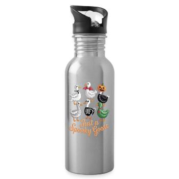 Just A Spooky Goose Halloween Vibes - Water bottle with straw - silver - Right