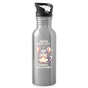 Hauptfähigkeit: Panik-Teleport | Chinchilla - Trinkflasche mit integriertem Trinkhalm - Lightsilver - Rechts