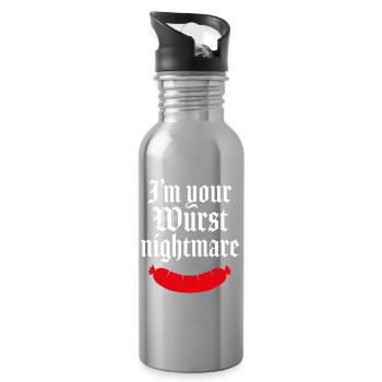 I'm your wurst nightmare - Water bottle with straw - silver - Right