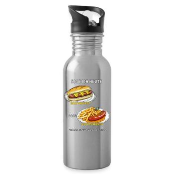 I'M EATING TODAY - Water bottle with straw - silver - Right