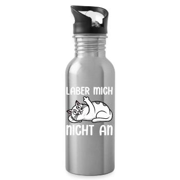 Mallorca LABER MICH NICHT AN Anti Flirt Lustiges - Trinkflasche mit integriertem Trinkhalm - Lightsilver - Rechts