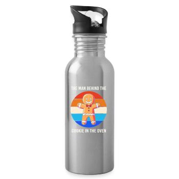 Fathers-to-be Dad-to-be - Water bottle with straw - silver - Right