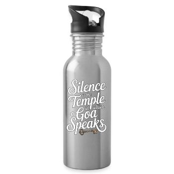 Silence – God Speaks Design - Trinkflasche mit integriertem Trinkhalm - Lightsilver - Rechts