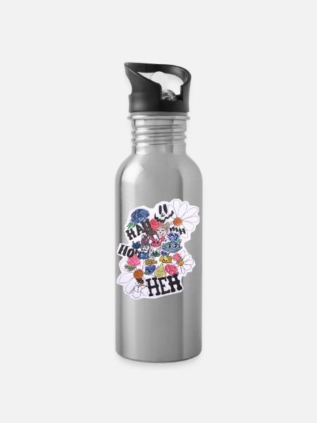 13 BD - Trinkflasche mit integriertem Trinkhalm - Lightsilver