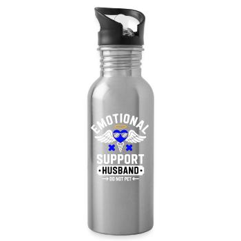 Soutien émotionnel Le mari ne caresse pas - Gourde avec paille intégrée - argent clair - Droite
