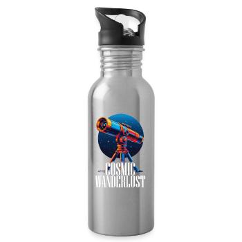 Astronomer Stargazer Stargazer - Water bottle with straw - silver - Right