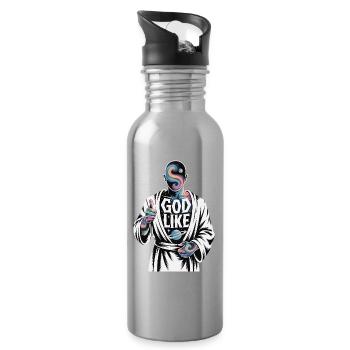 God Like Galaxy Design - Trinkflasche mit integriertem Trinkhalm - Lightsilver - Rechts