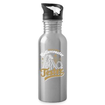 Professional roller coaster tester - Water bottle with straw - silver - Right