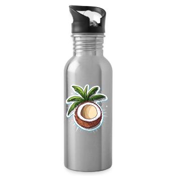Kokosnuss Coconut - Trinkflasche mit integriertem Trinkhalm - Lightsilver - Rechts
