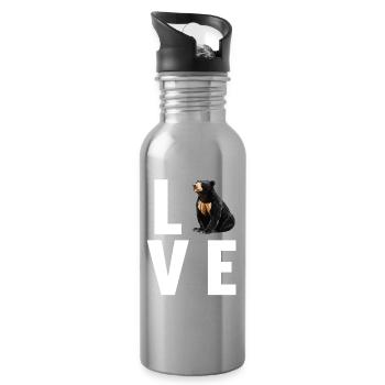 Sun Bear Malay Bear - Water bottle with straw - silver - Right