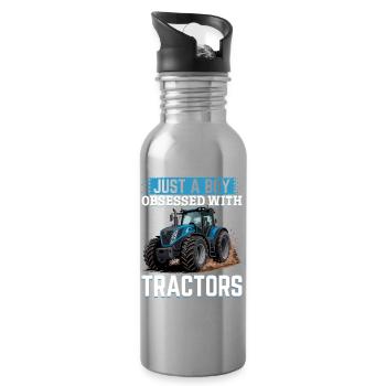 Tractor Kids Farm Lifestyle - Trinkflasche mit integriertem Trinkhalm - Lightsilver - Rechts