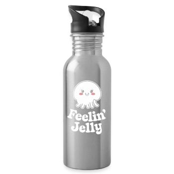 Feeling Jelly jelly friend pour les amoureux de la mer et - Gourde avec paille intégrée - argent clair - Droite