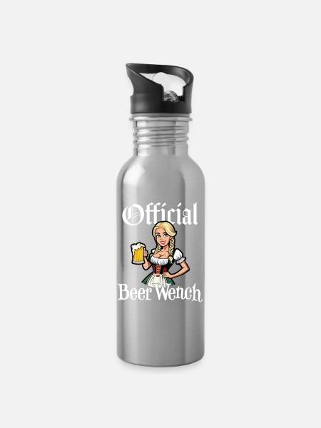 Offizielle Bierfrau - Trinkflasche mit integriertem Trinkhalm - Lightsilver
