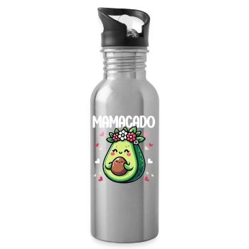 Mamacado Avocado Lover Mother's Day - Water bottle with straw - silver - Right