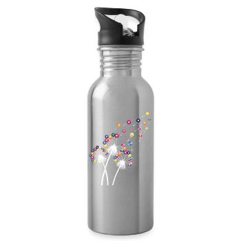 Löwenzahn-Billardkugel, lustiges Queue, Sportkunst - Trinkflasche mit integriertem Trinkhalm - Lightsilver - Rechts