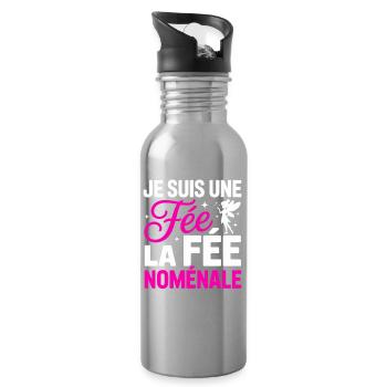 Je Suis Une Fée La Fée Noménale Humour Femme - Gourde avec paille intégrée - argent clair - Droite