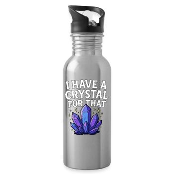 Crystal Humor Design - Water bottle with straw - silver - Right