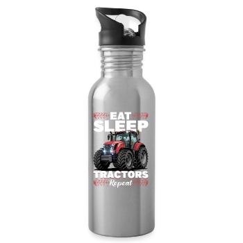 Tractor Kids Farm Lifestyle - Trinkflasche mit integriertem Trinkhalm - Lightsilver - Rechts