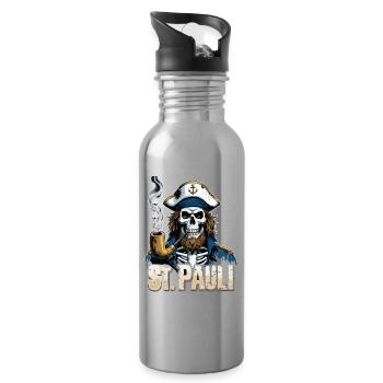 St.Pauli Kiez Hamburg Totenkopf Sankt Pauli - Gourde avec paille intégrée - argent clair - Droite