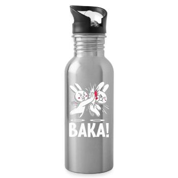 Hau Ab Unnötiger Sozialkontakt Baka Anime - Trinkflasche mit integriertem Trinkhalm - Lightsilver - Rechts