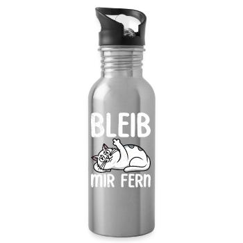 Mallorca BLEIB MIR FERN Anti Flirt Lustiges - Trinkflasche mit integriertem Trinkhalm - Lightsilver - Rechts