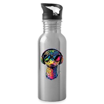 snake, python, cobra, rattlesnake, snakes - Water bottle with straw - silver - Right