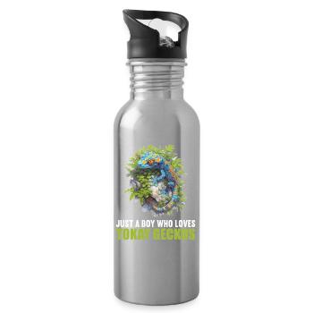 Tokay-Geckos Tokay-Gecko - Trinkflasche mit integriertem Trinkhalm - Lightsilver - Rechts