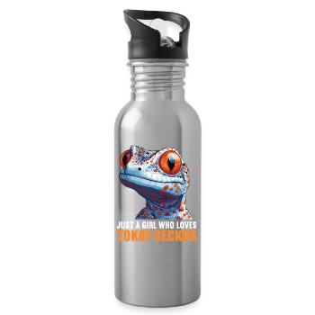 Tokay-Geckos Tokay-Gecko - Trinkflasche mit integriertem Trinkhalm - Lightsilver - Rechts