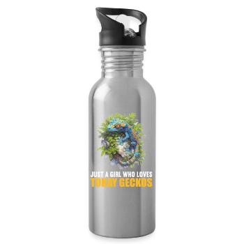Tokay-Geckos Tokay-Gecko - Trinkflasche mit integriertem Trinkhalm - Lightsilver - Rechts