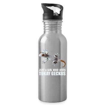Tokay-Geckos Tokay-Gecko - Trinkflasche mit integriertem Trinkhalm - Lightsilver - Rechts