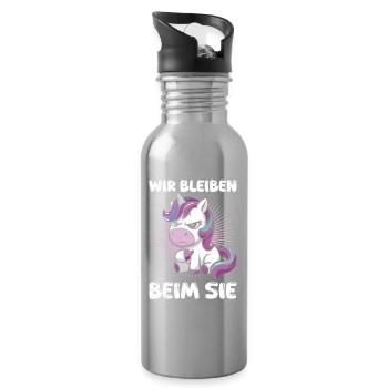 Mallorca WE STAY WITH YOU Anti Flirt Funny - Water bottle with straw - silver - Right
