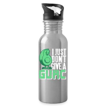 Guacamole Is Calling and I Must Go Funny Quote - Trinkflasche mit integriertem Trinkhalm - Lightsilver - Rechts