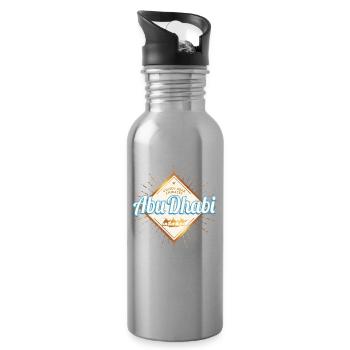 Abu Dhabi Vereinigte Arabische Emirate Vintage UAE - Trinkflasche mit integriertem Trinkhalm - Lightsilver - Rechts