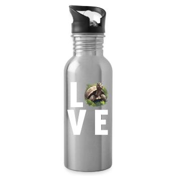 Tortoises Tortoise - Water bottle with straw - silver - Right
